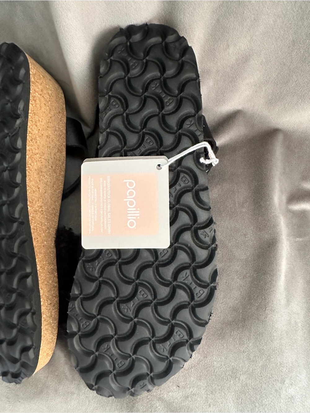 Birkenstock Papillio Glenda Teddy Shearling Cork Sandals - NWT 7.5/38 - Picture 7 of 9